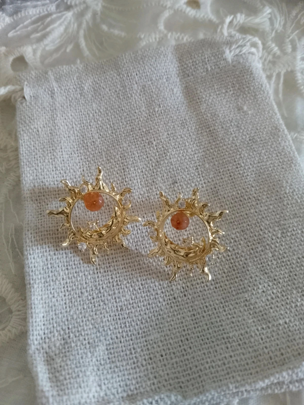 Boucles d'oreilles bohèmes soleil pierres du soleil – photo 2